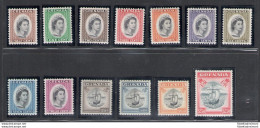 1953-59 Grenada, Stanley Gibbons N. 192-204, Elisabetta II, MNH** - Other & Unclassified