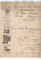 VP23.123 - 1892 - Facture - Machines à Coudre, Coffres - Forts, Balances.... Quincaillerie A. FAURE - LACHAUX à THIERS - 1800 – 1899