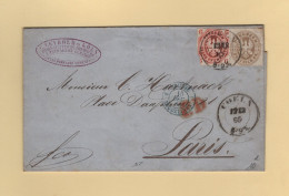 Prusse - Coeln - 1865 - Destination France - Storia Postale