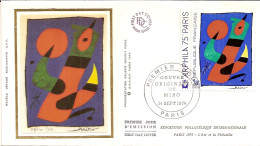 271 --- PARIS 1er Jour FDC Arphila 75 Miro - Commemorative Postmarks