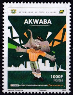 Timbre-poste Gommé Neuf** - AKWABA Championnats D'Afrique De Football De La COUPE D'AFRIQUE DES NATIONS 2024 - 2023 - Ivory Coast (1960-...)