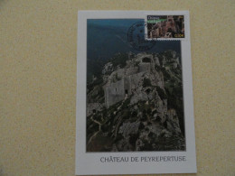 CARTE MAXIMUM CARD LE CHATEAU DE PEYREPERTUSE AUDE OBL ORD DUILHAC SOUS PEYREPERTUSE FRANCE - Castles
