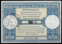 IRLANDE IRELAND ÉIRE  Lo16n HS Black 1/- On 9d. International Reply Coupon Reponse Antwortschein IRC IAS B.A.C. 18.02.60 - Postal Stationery