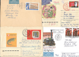 Russia 5 Covers Mailed To Germany 1970s/80s. Different Stamps Mongolia India Motifs - Cartas & Documentos