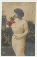 Carte Fantaisie Femme Fleurs - Robe Drapée - Mode - Women