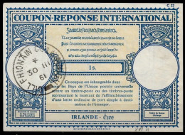 IRLANDE IRELAND ÉIRE  Lo17  1s.  International Reply Coupon Reponse Antwortschein IRC IAS O COIL FHIONÄIN COL … 30.03.61 - Entiers Postaux