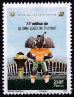 Timbre-poste Gommé Dentelé Neuf** - Championnats D'Afrique De Football De La COUPE D'AFRIQUE DES NATIONS 2024 - 2023 - Ivory Coast (1960-...)