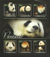 Azerbajan 2017, Animals, Panda, 6val In Block - Azerbaijan