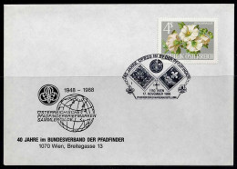 Briefumschlag Mit Sonderstempel 40 Jahre Bundesverband Der Pfadfinder 1150 Wien Vom 17.11.1988 - Autres & Non Classés