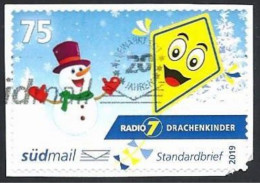 Privatpost, Südmail, Radio 7 Drachenkinder, Wertstufe: 0.75 EUR, Gebraucht - Privados & Locales
