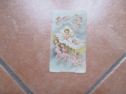 Gesù Bambino In Volo In Cielo Sostenuto Da Schiera ANGELI Sagomato Cm 5,7 X Cm 10 - Images Religieuses