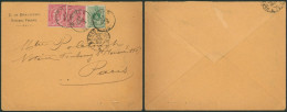 émission 1884 - N°45 Et 46 X2 Sur Lettre à En-tête Expédié De Furnes (1893) > PAris - 1884-1891 Léopold II