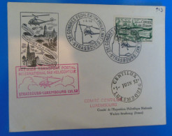 LETTRE 1er VOL  -  STRASBOURG-LUXEMBOURG 1952 - Lettres & Documents
