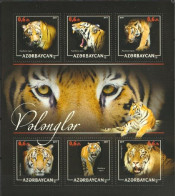 Azerbajan 2017, Animals, Tiger, 6val In Block - Felinos