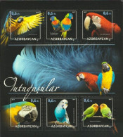 Azerbajan 2017, Animals, Parrots, 6val In Block - Perroquets & Tropicaux