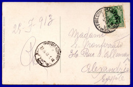 3251.ZEPPELIN POSTCARD JULY 1913 TO ALEXANDRIA EGYPT. - Brieven En Documenten
