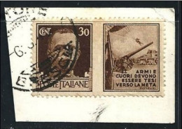 ● ITALIA Regno 1942 ֍ Propaganda Di Guerra ● N.° 6 Usati Su Frammento ● Cat. ? € ️ ● Lotto N. 1336 ● - Poststempel