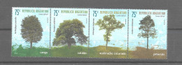 Argentina 1999 Trees Flora Row Of 4 Different Values Mint NH Scott 2080 Michel 2508/11 - Nuevos