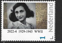 Nederland  2022-4 Anne Frank  1929-1945  WWIl  Postfris/mnh/neuf - Unused Stamps