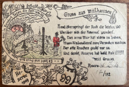Mulhouse - Carte Dessinée Militaire - Mülhausen - Reserve 1909 - Conscription 100 Derniers Jours Du Réserviste 11/112 - Mulhouse