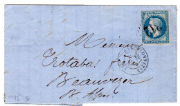 1868  CAD T 15 De BARCELONNETTE  G C 312  Envoyée à BEAUVEZER 04  ( Facture GASSIER Père Et Fils ) - 1849-1876: Klassik