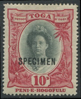 Tonga 1922 SG62 10d Queen Salote SPECIMEN MNH - Tonga (1970-...)