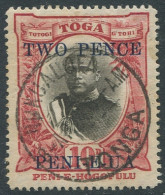 Tonga 1923 SG66 2d On 10d King George II #1 FU - Tonga (1970-...)