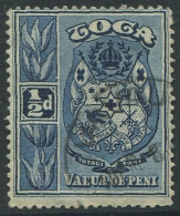 Tonga 1897 SG38 ½d Blue Arms #1 FU - Tonga (1970-...)