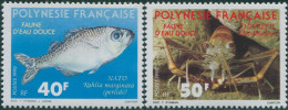 French Polynesia 1990 Sc#532-533,SG582-583 Fresh Water Animals Set MNH - Andere & Zonder Classificatie