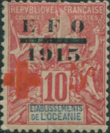 French Oceania 1915 SG38 10c+5c Red EFO-1915 Navigation And Commerce MH - Sonstige & Ohne Zuordnung