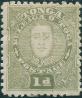 Tonga 1895 SG32 1d King George II Part Gum Thin MH - Tonga (1970-...)
