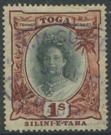 Tonga 1922 SG63 1/- Queen Salote #2 FU - Tonga (1970-...)