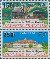 French Polynesia 1990 Sc#538-539,SG588-589 Papeete Township Set MNH - Andere & Zonder Classificatie