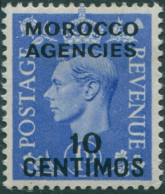 Morocco Agencies 1937 SG183 10c On 1d Blue KGVI MLH - Morocco Agencies / Tangier (...-1958)