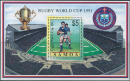Samoa 1991 SG863 Rugby World Cup MS MNH - Samoa (Staat)