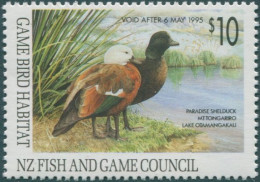 NZ Fish And Game Council 1995 $10 Paradise Shelduck MNH - Autres & Non Classés