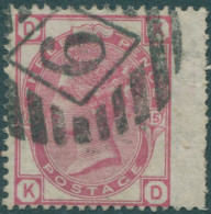 Great Britain 1874 SG144 3d Pale Rose QV DKKD Plate 15 Wing Margin FU - Other & Unclassified