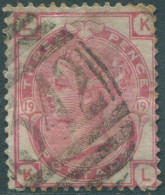 Great Britain 1873 SG144 3d Pale Rose QV Plate 19 LKKL FU - Andere & Zonder Classificatie