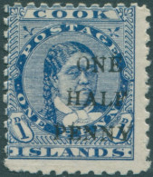 Cook Islands 1899 SG21 ½d On 1d Blue Queen Makea Takau MLH - Cookinseln