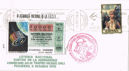 55151. Carta FIGUERAS (Gerona) 1976. Rodillo Asamblea FECIT.  Loterias. DALI - Briefe U. Dokumente