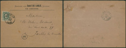 émission 1869 - N°30 Sur Lettre à En-tête (Notaris) Obl Simple Cercle "Deynze" > Ixelles - 1869-1883 Leopold II.