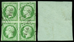 France N° 12 Bloc De 4 Obl. PC 1896 - Signé Calves - Cote 1600 Euros - 1853-1860 Napoléon III.