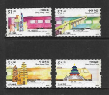 HONG-KONG 2002 TRAINS YVERT N°1015/1018 NEUF MNH** - Treinen