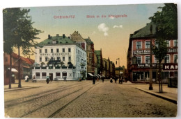 Chemnitz, Blick In Die Königstrasse, Hotel Herrmann, 1913 - Chemnitz