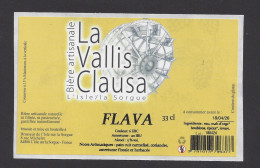 Etiquette De Bière Flava  -  La Vallis Clausa  -  Brasserie  De L'Isle Sur La Sorgue (84) - Birra