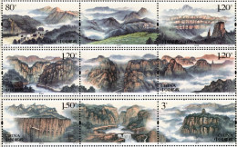 China - 2023 - Taihung Mountains - Mint Stamp Set (3 Stamp Pairs With Coupons) - Ongebruikt