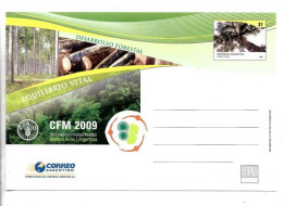 ARGENTINA 2009 FOREST DEVELOPMENT TREES FAO POSTCARD POSTAL STATIONERY FORESTRY - Enteros Postales