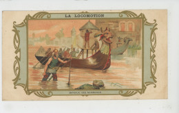 PUBLICITÉ - Jolie Carte PUB Pour BISCUITS GERMAIN LYON - La Locomotion - Bateaux Des Normands (vikings ) - Advertising