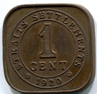 1 CENT 1920 STRAITS SETTLEMENTS MALASIA MALAYSIA Moneda #AX151.E.A - Maleisië
