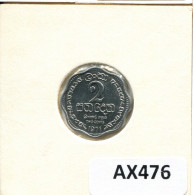 2 CENTS 1971 SRI LANKA CEILÁN CEYLON Moneda #AX476.E.A - Otros – Asia